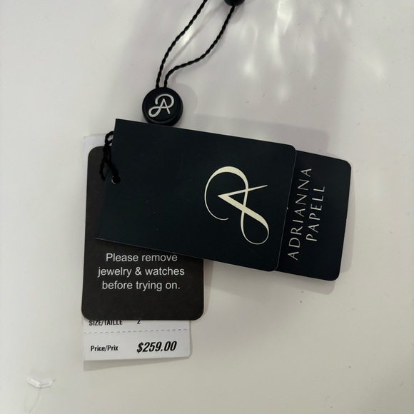 Adrianna Papell Satin Crepe Ruffle Front Long Gown In Steel Rose - Picture 8 of 9